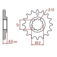 REŤAZOVÉ KOLIESKO PRE SEKUNDÁRNE REŤAZY TYPU 420, JT - ANGLICKO (14 ZUBOV)
