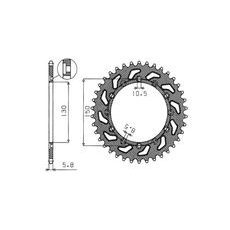 OCEĽOVÁ ROZETA PRE SEKUNDÁRNE REŤAZY TYPU 520, BRAKING (46 ZUBOV)