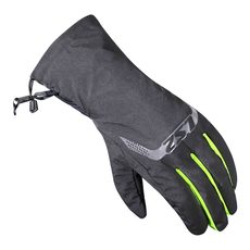 LS2 THERMORAIN GLOVES BLACK H-V YELLOW