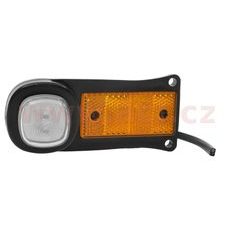 BOČNÍ POZIČNÍ SVĚTLO LED ORANŽOVÉ S DRŽÁKEM A ODRAZKOU 12/24V TRUCK L=P
