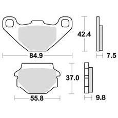 BRZDOVÉ DOŠTIČKY, BRAKING (SEMI-METALICKÁ ZMES SM1) 2 KS V BALENIE