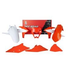 SADA PLASTOV KTM, RTECH (ORANŽOVO-BIELA, 6 DIELOV)