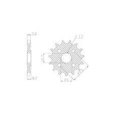 REŤAZOVÉ KOLIESKO PRE SEKUNDÁRNE REŤAZY TYPU 525, BRAKING (15 ZUBOV)