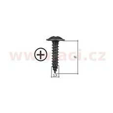 SAMOŘEZNÝ KŘÍŽOVÝ VRUT ČERNÝ POZINK FE (SADA 20 KS) (3,9 MM, 16 MM)