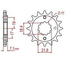 REŤAZOVÉ KOLIESKO PRE SEKUNDÁRNE REŤAZY TYPU 520, JT - ANGLICKO (12 ZUBOV)