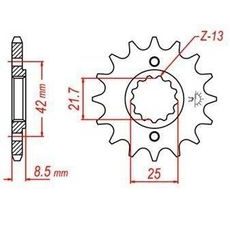 REŤAZOVÉ KOLIESKO PRE SEKUNDÁRNE REŤAZY TYPU 520, JT - ANGLICKO (14 ZUBOV)