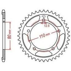 OCEĽOVÁ ROZETA PRE SEKUNDÁRNE REŤAZY TYPU 530, JT - ANGLICKO (44 ZUBOV)