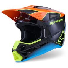 PRILBA S-M3 FRAY, ALPINESTARS (ČERNÁ/ORANŽOVÁ FLUO/ŽLUTÁ FLUO/TYRKYSOVÁ) 2026