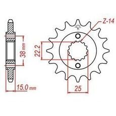 REŤAZOVÉ KOLIESKO PRE SEKUNDÁRNE REŤAZY TYPU 520, JT - ANGLICKO (15 ZUBOV)