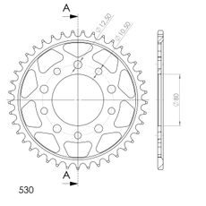 REŤAZOVÁ ROZETA SUPERSPROX RFE-1334:41-BLK ČIERNA 41T, 530