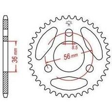 OCEĽOVÁ ROZETA PRE SEKUNDÁRNE REŤAZY TYPU 420, JT - ANGLICKO (28 ZUBOV)