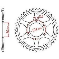 OCEĽOVÁ ROZETA PRE SEKUNDÁRNE REŤAZY TYPU 530, JT - ANGLICKO (44 ZUBOV)
