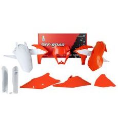 SADA PLASTOV KTM, RTECH (ORANŽOVO-BIELA, 7 DIELOV)