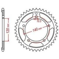 OCEĽOVÁ ROZETA PRE SEKUNDÁRNE REŤAZY TYPU 530, JT - ANGLICKO (40 ZUBOV)