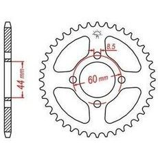 OCEĽOVÁ ROZETA PRE SEKUNDÁRNE REŤAZY TYPU 428, JT - ANGLICKO (49 ZUBOV)