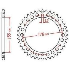 OCEĽOVÁ ROZETA PRE SEKUNDÁRNE REŤAZY TYPU 530, JT - ANGLICKO (44 ZUBOV)