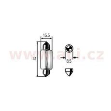 ŽÁROVKA C21W 12V (PATICE SV 8,5) HELLA (SADA 10 KS)
