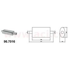 UNIVERZÁLNÍ TLUMIČ VÝFUKU SPORT - NEREZ, PRŮMĚR 60MM, PRŮMĚR TĚLA 200X135MM, DÉLKA 510MM ASSO