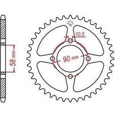 OCEĽOVÁ ROZETA PRE SEKUNDÁRNE REŤAZE TYPU 428, JT - ANGLICKO (44 ZUBOV)