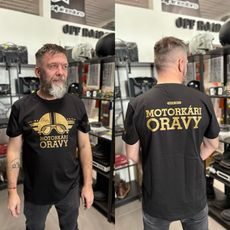 TRIČKO MOTORKÁRI ORAVY, PÁNSKE, ČIERNE/ZLATÉ