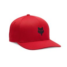 FOX HEAD TECH FLEXFIT HAT, FLAME RED