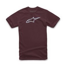 TRIKO AGELESS CLASSIC TEE, ALPINESTARS (KARMÍNOVÁ/SVĚTLE MODRÁ)