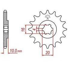 REŤAZOVÉ KOLIESKO PRE SEKUNDÁRNE REŤAZY TYPU 428, JT - ANGLICKO (14 ZUBOV)