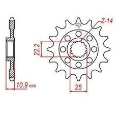 REŤAZOVÉ KOLIESKO PRE SEKUNDÁRNE REŤAZY TYPU 520, JT - ANGLICKO (14 ZUBOV)