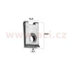 KOVOVÁ SPONA PRO PŘEDNÍ NÁRAZNÍK (SADA 5 KS)