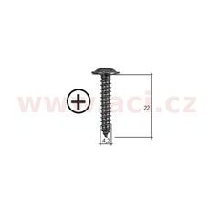 SAMOŘEZNÝ KŘÍŽOVÝ VRUT ČERNÝ POZINK FE (SADA 20 KS) (4,2 MM, 22 MM)