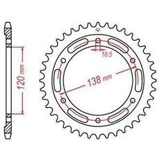 OCEĽOVÁ ROZETA PRE SEKUNDÁRNE REŤAZY TYPU 520 JT - ANGLICKO (38 ZUBOV)
