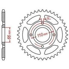 OCEĽOVÁ ROZETA PRE SEKUNDÁRNE REŤAZY TYPU 530, JT - ANGLICKO (38 ZUBOV)