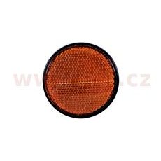 UNIVERZÁLNÍ ODRAZKA KULATÁ, PLASTOVÝ DRŽÁK SE ŠROUBEM, ORANŽOVÁ (PRŮMĚR 80 MM)