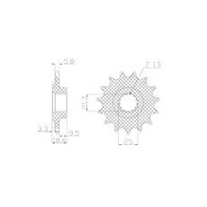 REŤAZOVÉ KOLIESKO PRE SEKUNDÁRNE REŤAZY TYPU 520, SUNSTAR (15 ZUBOV)