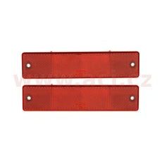 UNIVERZÁLNÍ ODRAZKA OBDÉLNÍK S DVĚMA OTVORY PRO UCHYCENÍ, ČERVENÁ (173X40 MM) 2 KS