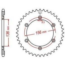 OCEĽOVÁ ROZETA PRE SEKUNDÁRNE REŤAZY TYPU 525, JT - ANGLICKO (43 ZUBOV)