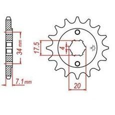 REŤAZOVÉ KOLIESKO PRE SEKUNDÁRNE REŤAZY TYPU 520, JT - ANGLICKO (14 ZUBOV)