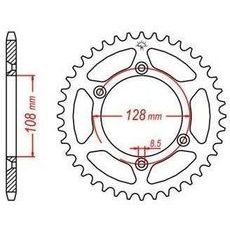 OCEĽOVÁ ROZETA PRE SEKUNDÁRNE REŤAZY TYPU 428, JT - ANGLICKO (51 ZUBOV)