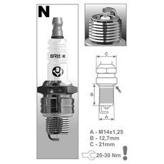 ZAPAĽOVACIE SVIEČKA NR14S RAD SILVER, BRISK - ČESKÁ REPUBLIKA