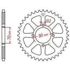 OCEĽOVÁ ROZETA PRE SEKUNDÁRNE REŤAZY TYPU 520, JT - ANGLICKO (41 ZUBOV)