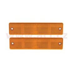 UNIVERZÁLNÍ ODRAZKA OBDÉLNÍK S DVĚMA OTVORY PRO UCHYCENÍ, ORANŽOVÁ (173X40 MM) 2 KS