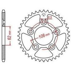 OCEĽOVÁ ROZETA PRE SEKUNDÁRNE REŤAZY TYPU 520, JT - ANGLICKO (39 ZUBOV)