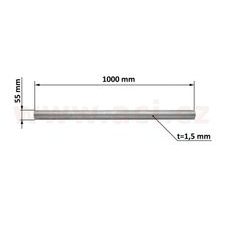 UNIVERZÁLNÍ ROURA VÝFUKU 1 M NEREZ, VNĚJŠÍ PRŮMĚR 55 MM, TL. 1,5 MM TYLL