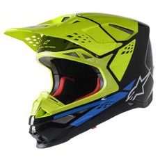 PRILBA SUPERTECH S-M8 FACTORY, ALPINESTARS (ČERNÁ/ŽLUTÁ FLUO/MODRÁ LESKLÁ)