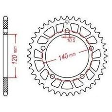 DURALOVÁ ROZETA PRE SEKUNDÁRNE REŤAZY TYPU 520, JT - ANGLICKO (47 ZUBOV)