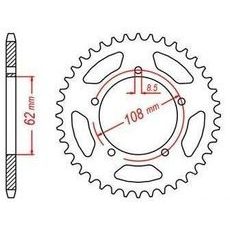 OCEĽOVÁ ROZETA PRE SEKUNDÁRNE REŤAZY TYPU 520, JT - ANGLICKO (40 ZUBOV)