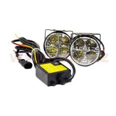 PŘÍDAVNÁ SVĚTLA LED PRO DENNÍ SVÍCENÍ 12 V, 4X SMD V KAŽDÉM SVĚTLE, KULATÁ - PRŮMĚR 70 MM SADA VČ. KABELÁŽE