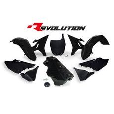 SADA PLASTOV YAMAHA - REVOLUTION KIT PRE YZ 125/250 02-21, RTECH (ČIERNA, 7 DIELOV)