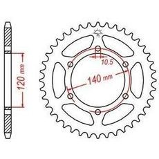OCEĽOVÁ ROZETA PRE SEKUNDÁRNE REŤAZY TYPU 525, JT - ANGLICKO (38 ZUBOV)