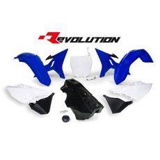 SADA PLASTOV YAMAHA - REVOLUTION KIT PRE YZ 125/250 02-21, RTECH (MODRO-BÍLO-ČERNÁ, 7 DIELOV)